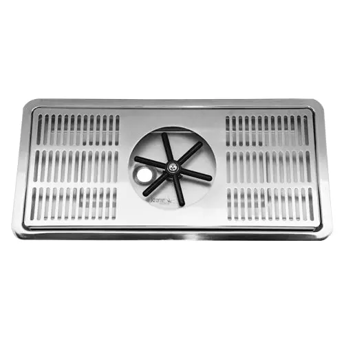 16″ × 7″ Center-Spray Pitcher Rinser Drip Tray With Drain (Polished Ss) 1