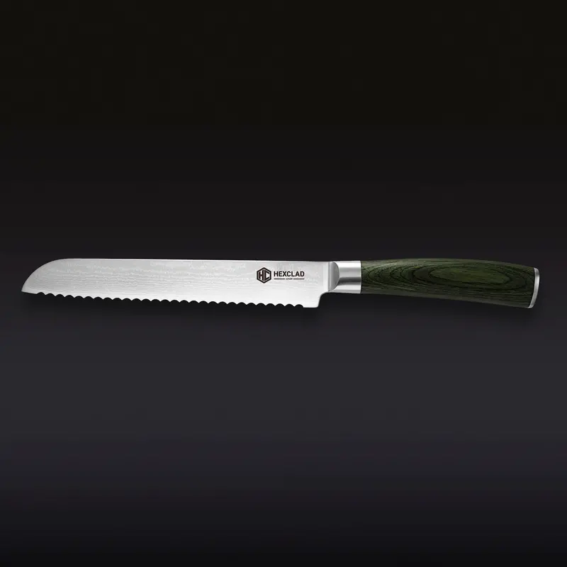20Cm Damascus Bread Knife – Serrated Chef'S Blade 1