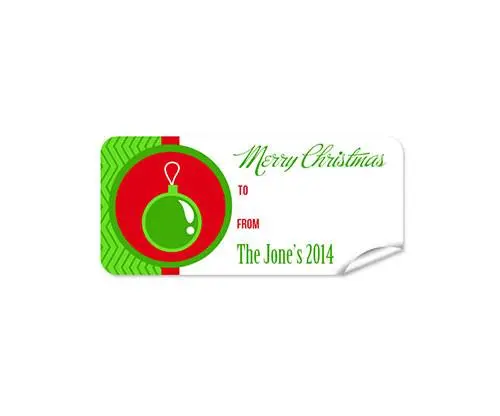 27-Piece Christmas Label Set – Bauble Design 1