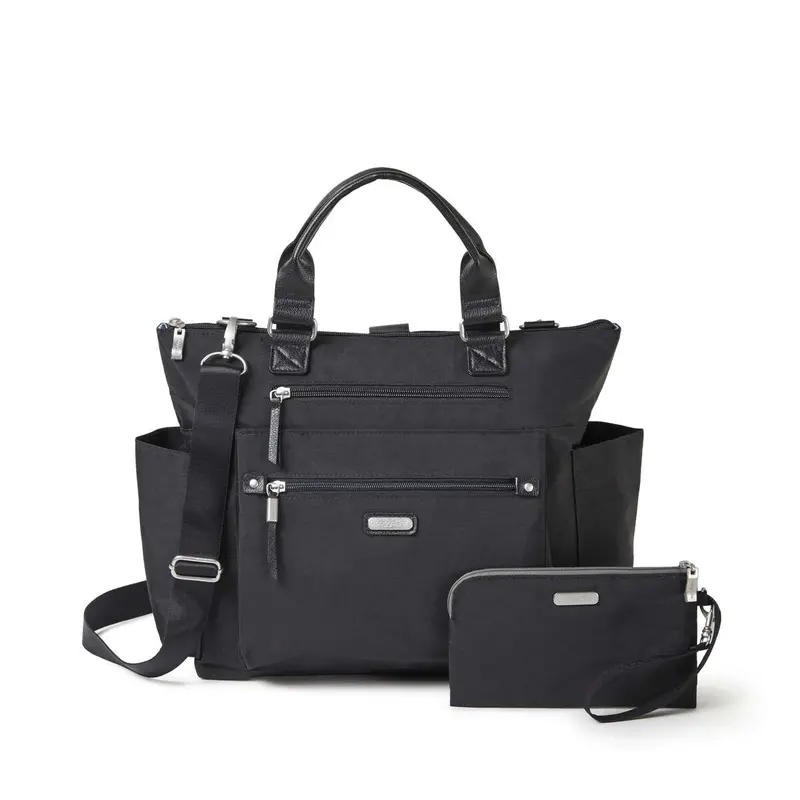 3-In-1 Transformable Backpack Featuring Rfid-Safe Phone Wristlet – Matte Black 1