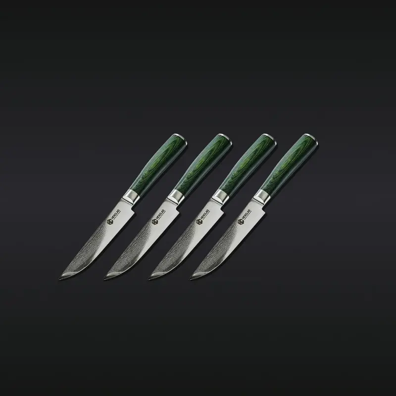 4-Piece Japanese Damascus Steak Knife Set – Elegant Dining Set 1
