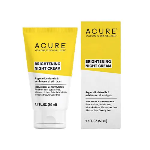 Acure Brightening Night Cream – Vegan, 50 Ml Overnight Treatment 1