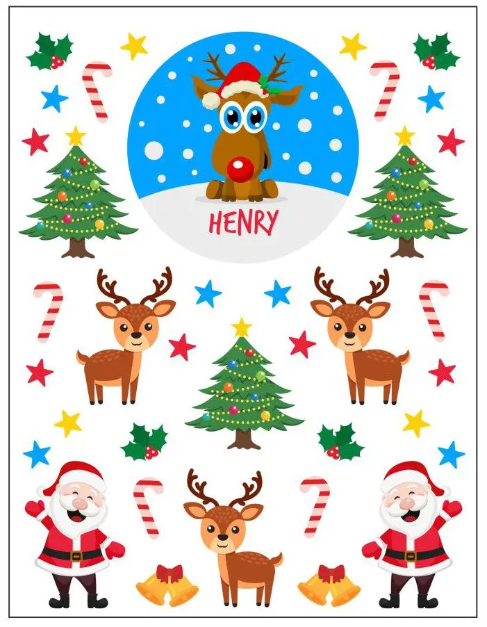 Adorable Reindeer Holiday Sticker Set 1