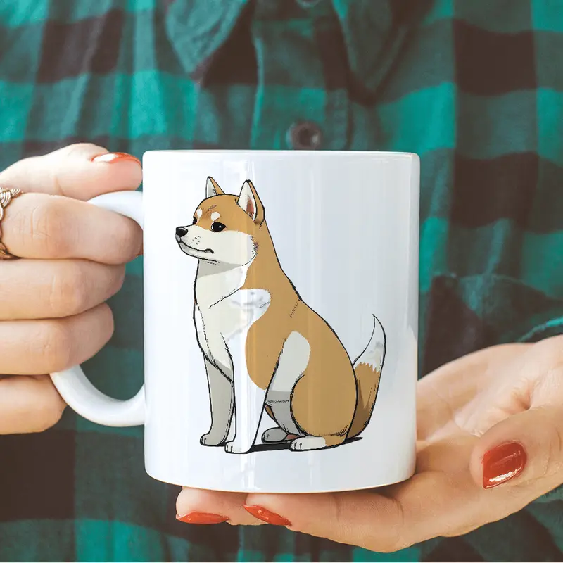 Adorable Sitting Shiba Inu Graphic Design 1
