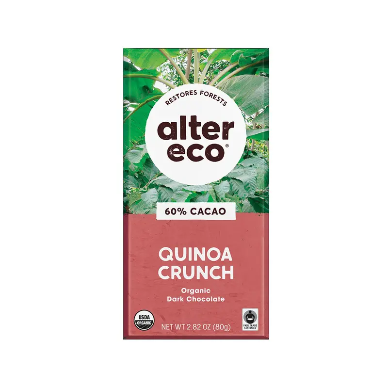 Altereco 60% Cocoa Organic Dark Chocolate With Quinoa Crunch – 80G 1