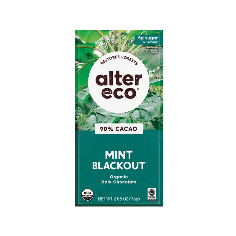 Altereco 90% Cocoa Organic Dark Chocolate With Crisp Mint – 75G 1