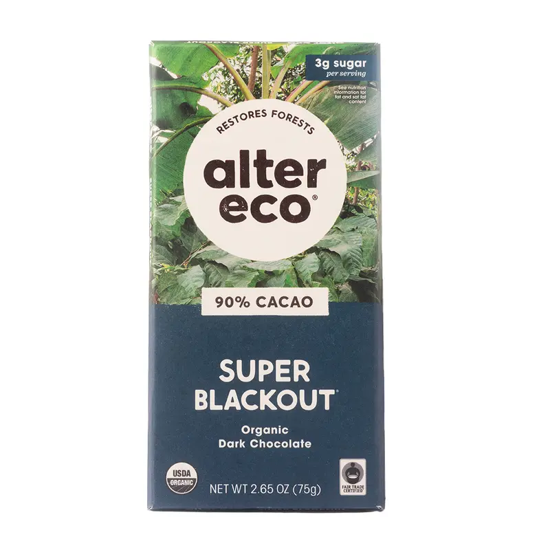 Altereco Organic 90% Dark Chocolate Bar — Super Blackout, 75G 1