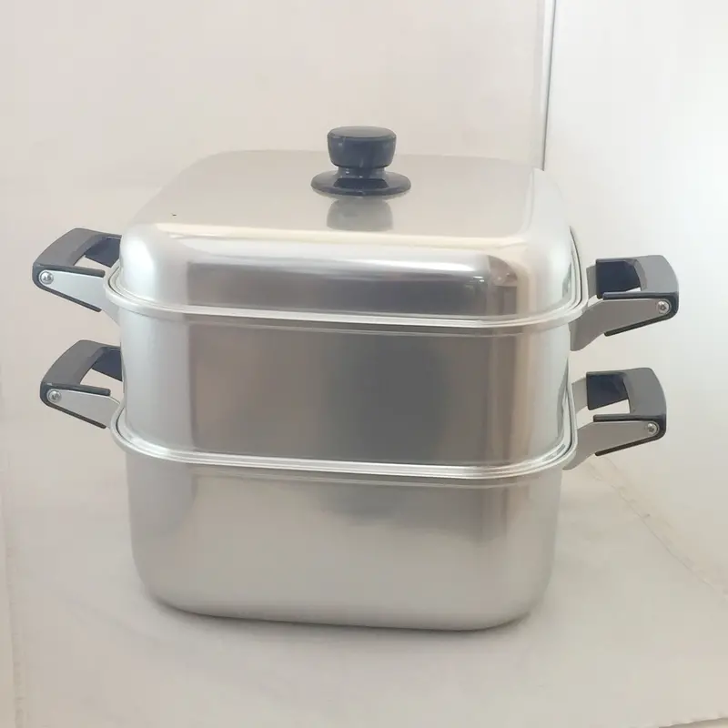 Alumite-Coated Bamboo Steamer For Traditional Steaming 1