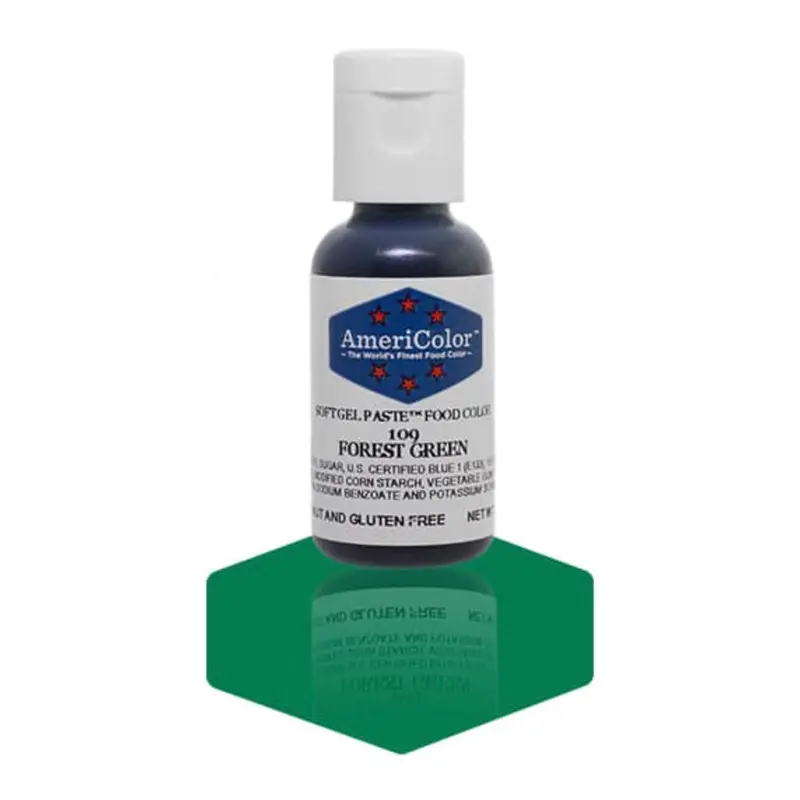 Americolor Forest Green Soft Gel Paste – Vibrant, Oil-Free Food Dye For Natural-Looking Greens, 0.75 Oz 1