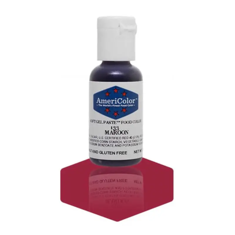 Americolor Soft Gel Paste Food Color – Maroon, 0.75 Oz 1