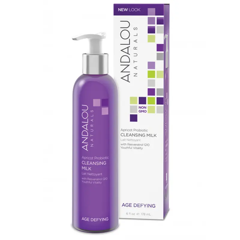 Andalou Naturals Apricot Probiotic Cleansing Milk – Gentle Age-Defying Facial Cleanser, 178Ml 1