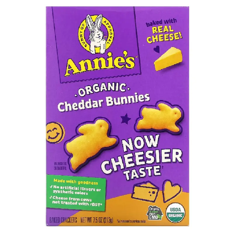 Annie'S Cheddar Bunnies – Organic Crackers, 213G 1