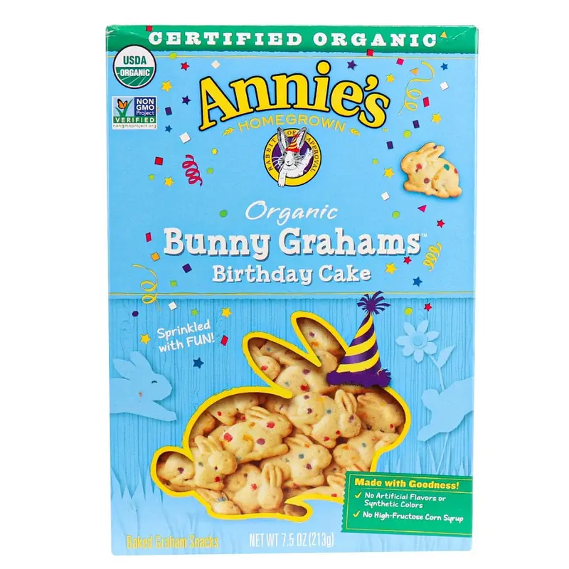 Annie'S Organic Birthday Cake Bunny Grahams – 213G 1