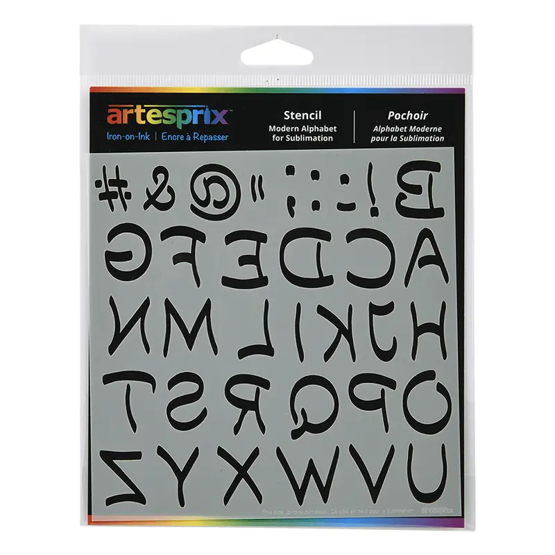 Artesprix Modern Alphabet Sublimation Stencil (6" X 6") 1