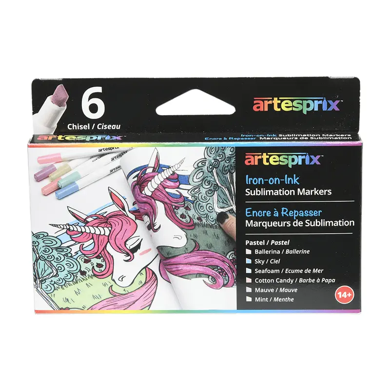 Artesprix Pastel Thermal Transfer Sublimation Markers (6-Pack) 1