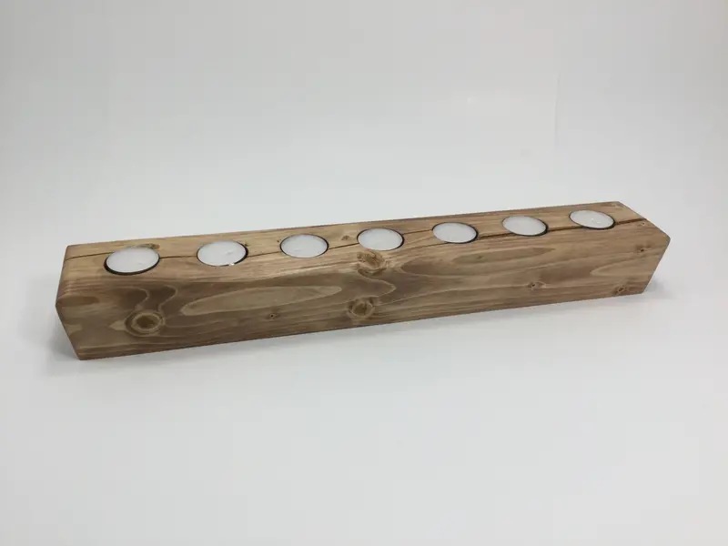 Artisan Reclaimed Wood Tea Light Arrangement Tray 1