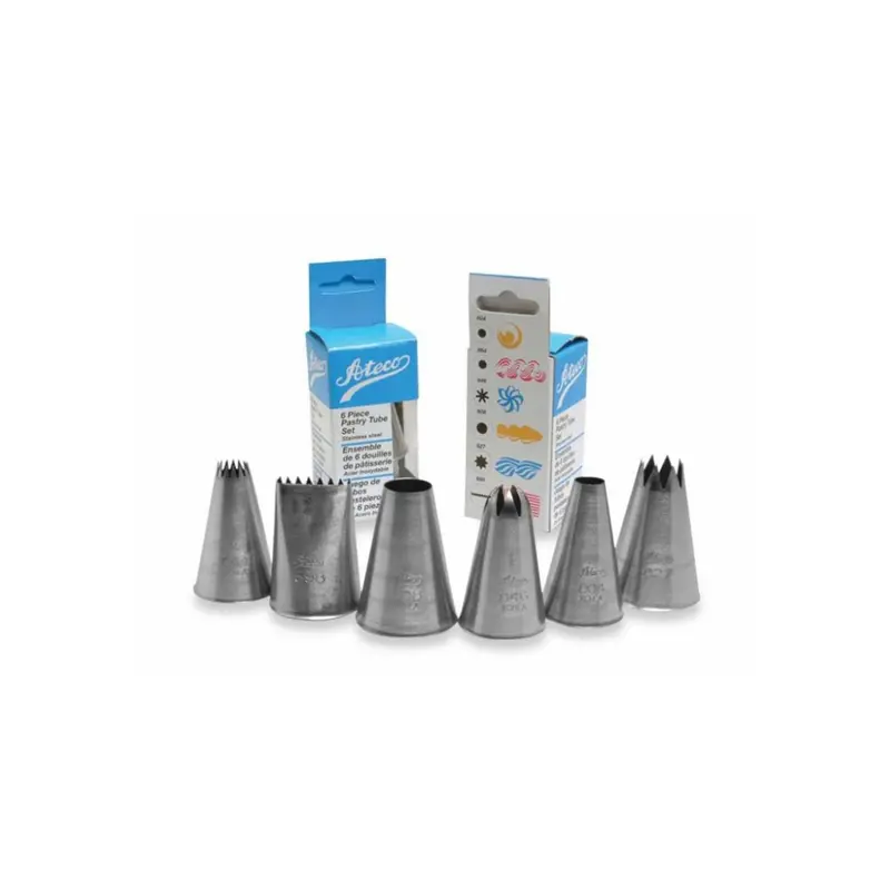 Ateco Stainless Steel 6-Piece Piping Tip Set For Decorative Icing And Creams 1