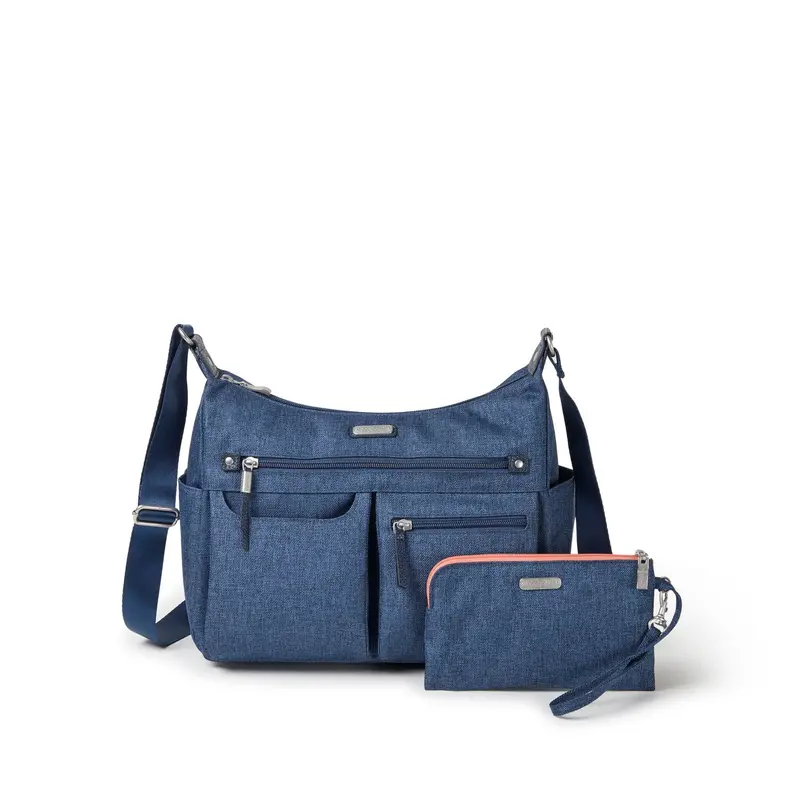 Baggallini Anywhere Large Hobo Tote – Steel Blue 1