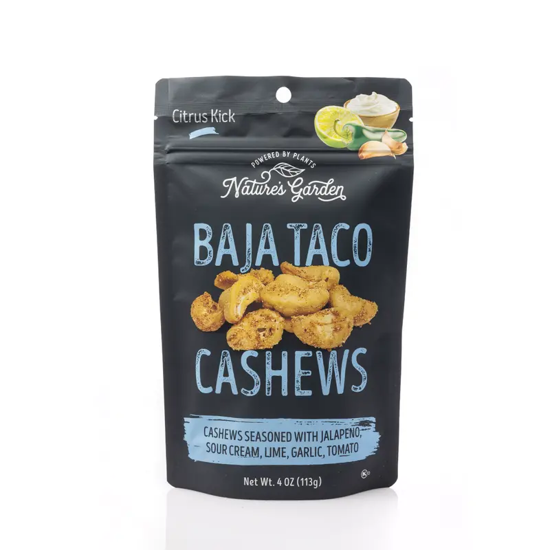 Baja Taco Seasoned Cashews – Nature'S Garden (113G) 1