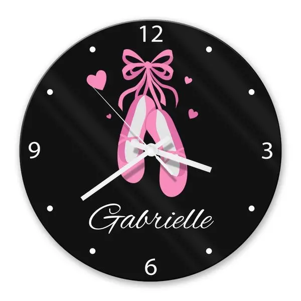 Ballet-Themed Glass Wall Clock – Elegant Dance-Inspired Timepiece 1