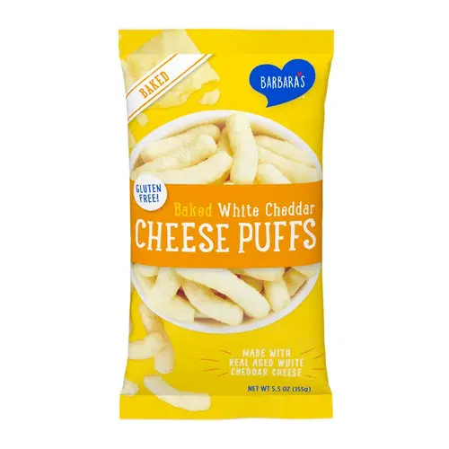 Barbara'S White Cheddar Cheese Puffs, Baked Snack, 155G Bag 1