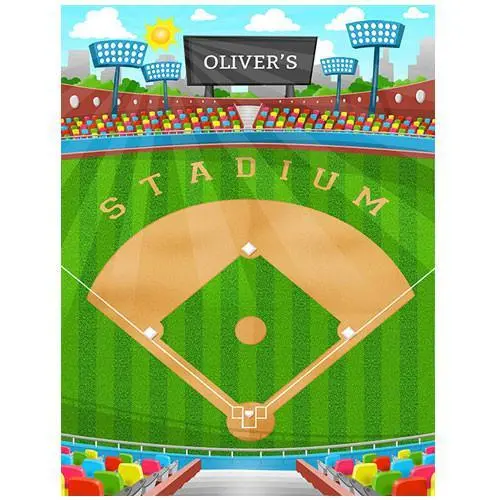 Baseball Sports Play Mat – Large Soft Play Blanket Featuring Team & Field Graphics 1