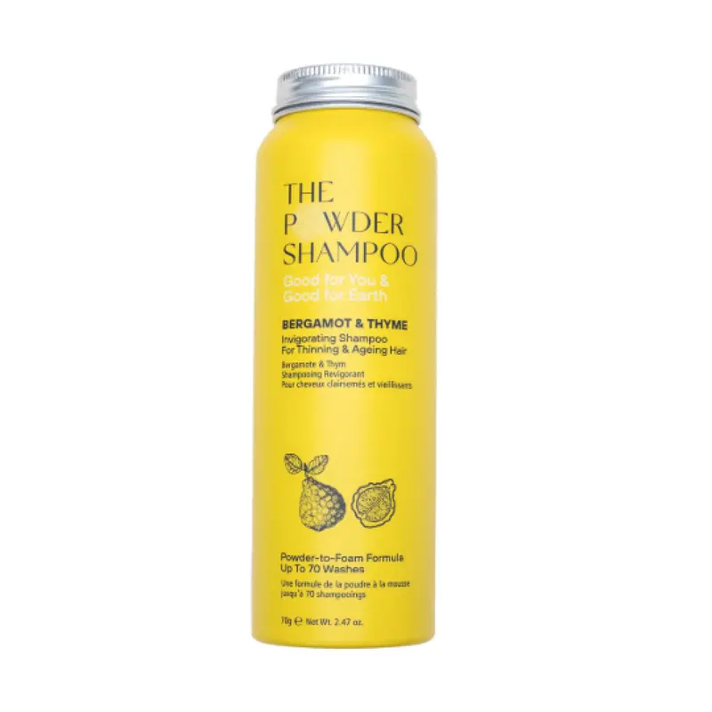 Bergamot & Thyme Invigorating Powder Shampoo For Thinning Hair – 70G 1