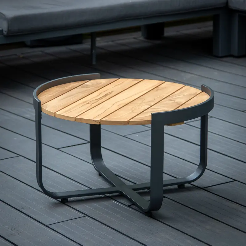 Bloom Charcoal Coffee Table With Natural Teak Top (Ex-Display) 1