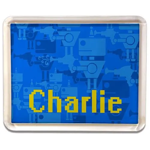 Blue Robot-Shaped Refrigerator Magnet 1