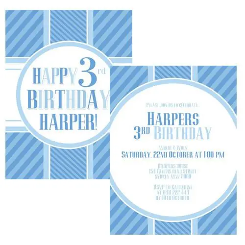 Blue-Themed Party Invitation Card 1