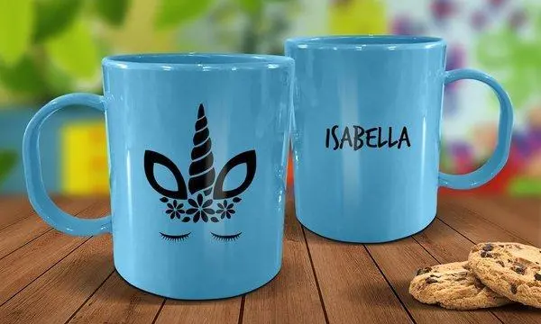 Blue Unicorn Plastic Travel Mug – Durable & Dishwasher-Safe 1