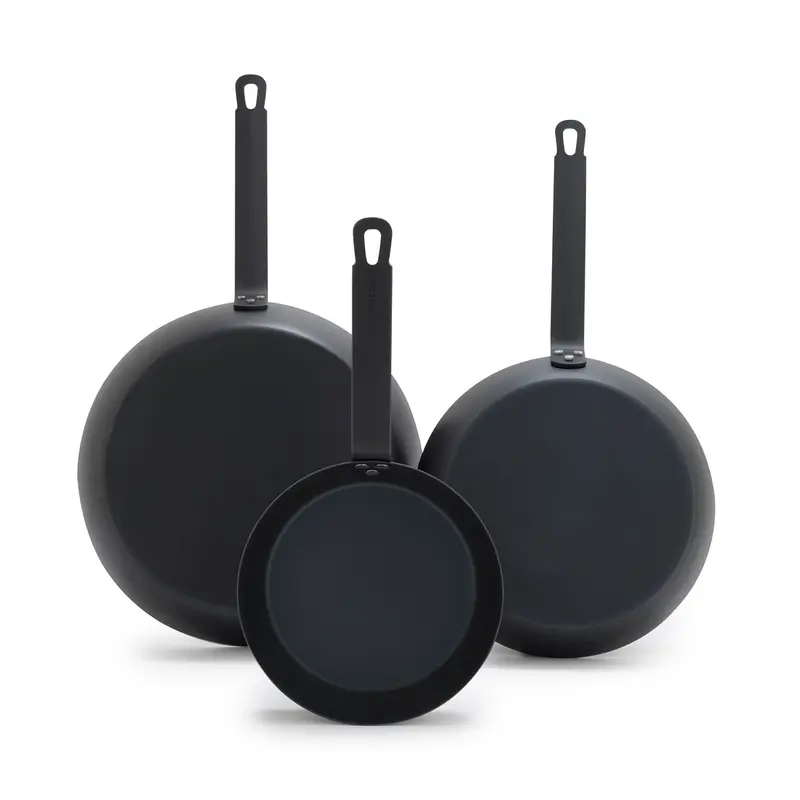 Bobby Flay By Greenpan Carbon Steel Fry Pan Set – 8", 10", And 12" Sizes 1