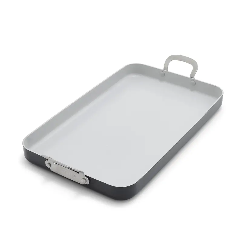 Bobby Flay Greenpan Double-Burner 18" X 11" Ceramic Griddle – Graphite 1