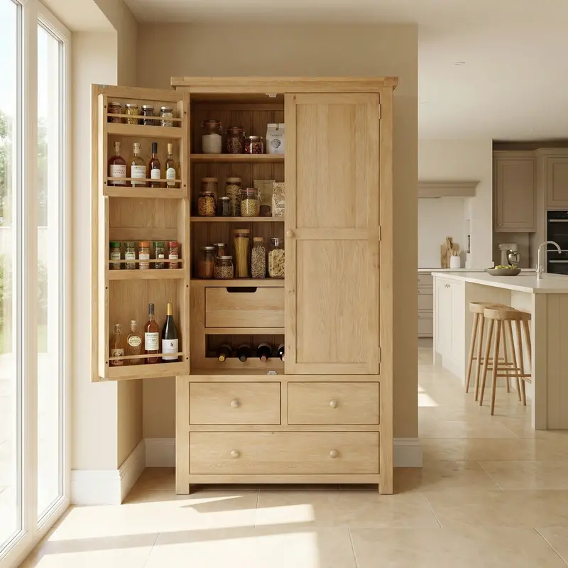 Burford Double Larder Cabinet In Natural Oak 1
