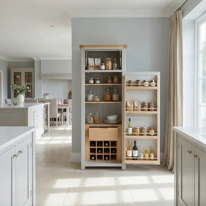 Burford Single Larder Cabinet In Pebble Grey 1