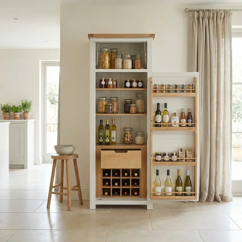 Burford Single Larder Cabinet In Warm White 1