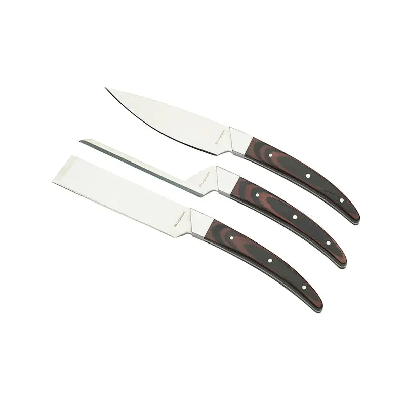 Caseus Dark Wood Handle Cheese Knife Set – 3-Piece Artisan Cutlery (Ck-40A) 1