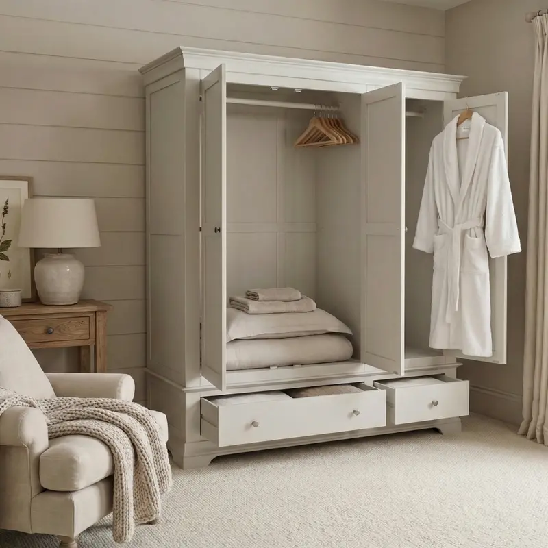 Chalbury Triple Wardrobe – Pebble Grey Finish 1