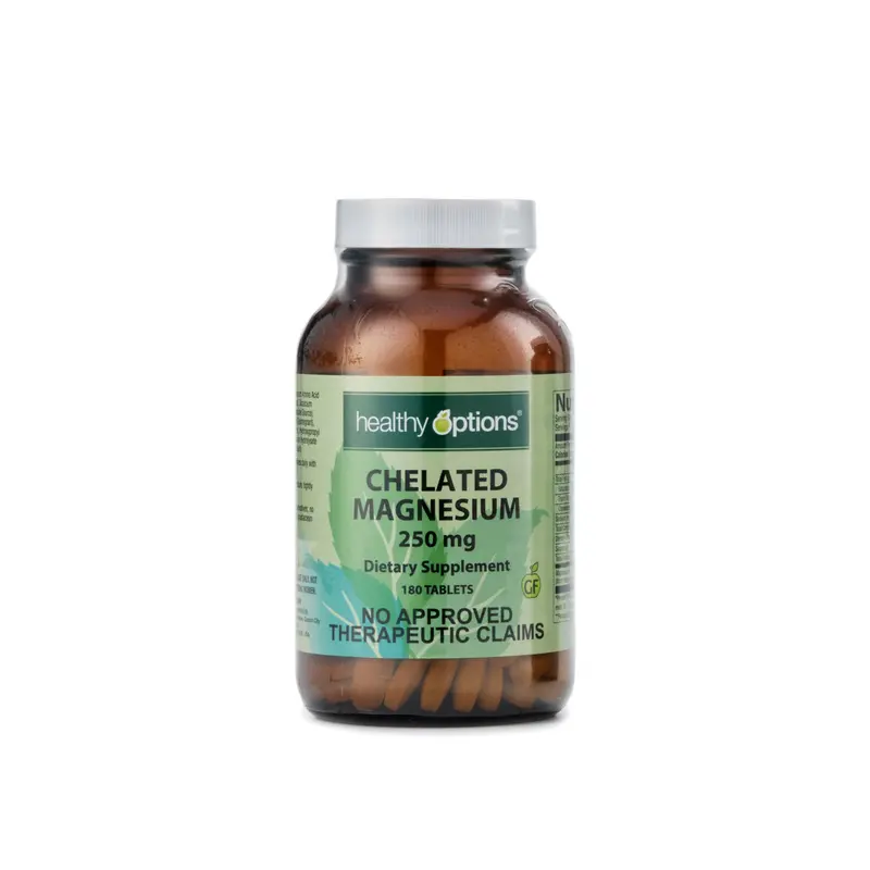 Chelated Magnesium Tablets | 250Mg Elemental Magnesium | Healthy Options High-Absorption Formula 1