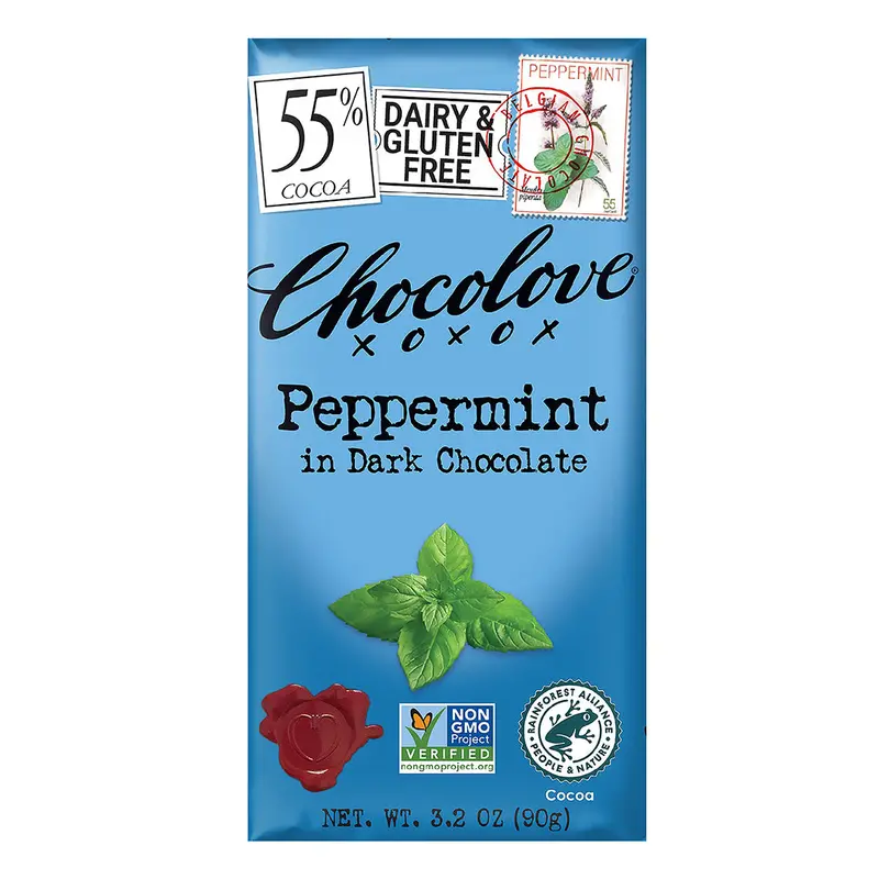 Chocolove Dark Chocolate Bar With Peppermint – 55% Cacao, 90G 1