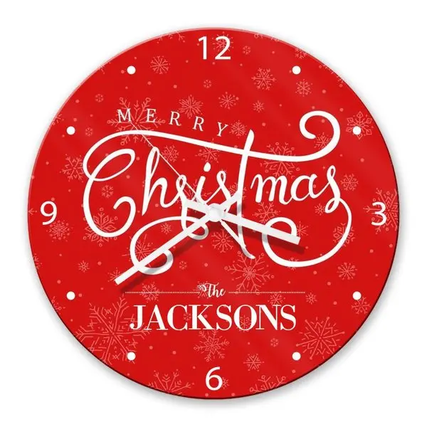 Classic Merry Christmas Glass Clock – Timeless Festive Accent 1