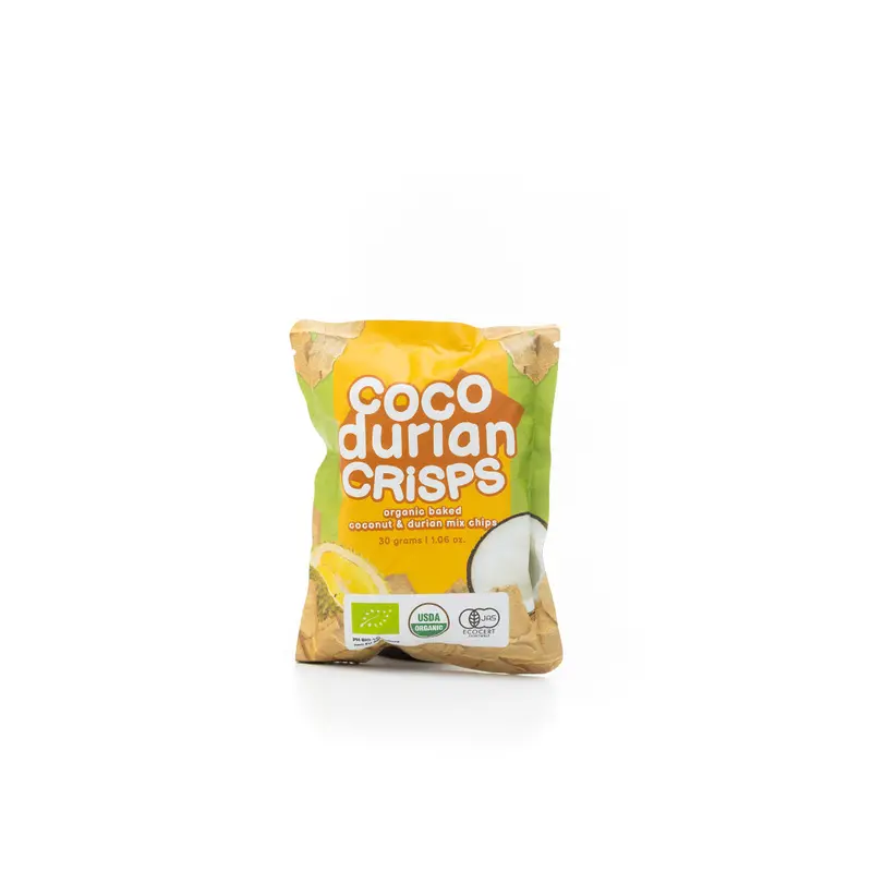Coco Crisps Organic Baked Coconut Durian Chips (30G) – Tropical, Vegan Snack 1