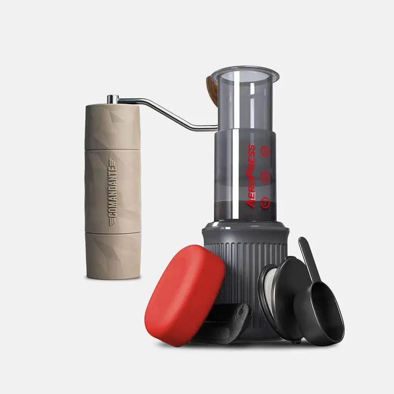 Comandante X25 Trailmaster Dune Grinder + Aeropress Go Travel Brewing Bundle 1
