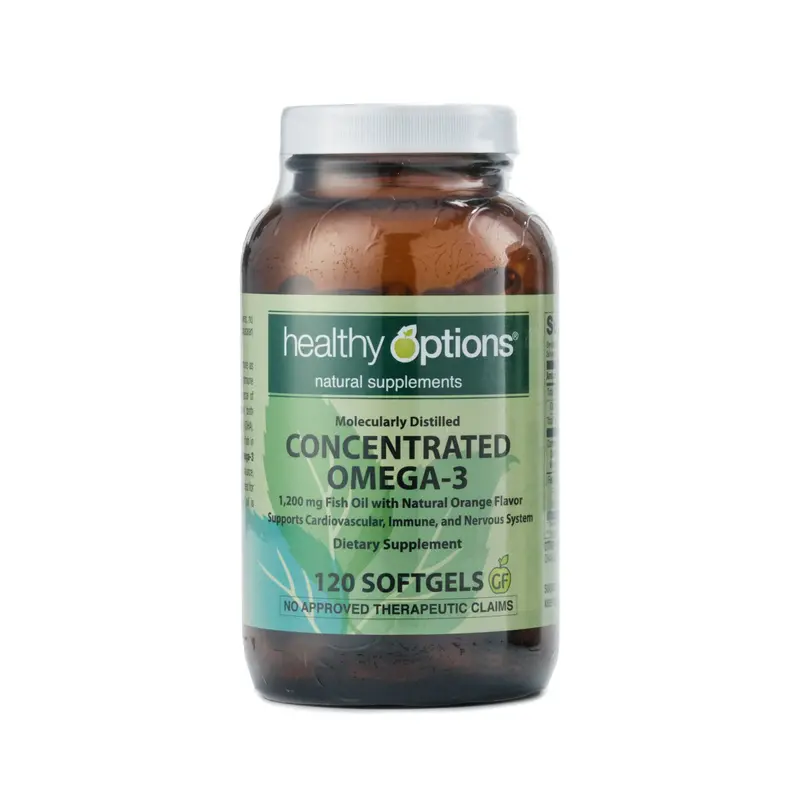 Concentrated Omega-3 Supplement | 1200Mg Per Softgel | Healthy Options Fish Oil Capsules 1