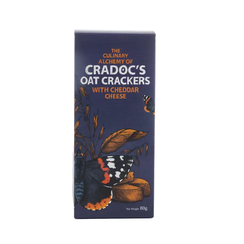 Cradoc Cheddar Oat Crackers – 80G Savory Whole Grain Snack 1