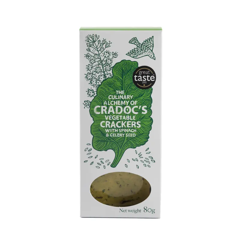 Cradoc Spinach & Celery Seed Veggie Crackers – 80G Plant-Powered Snack 1