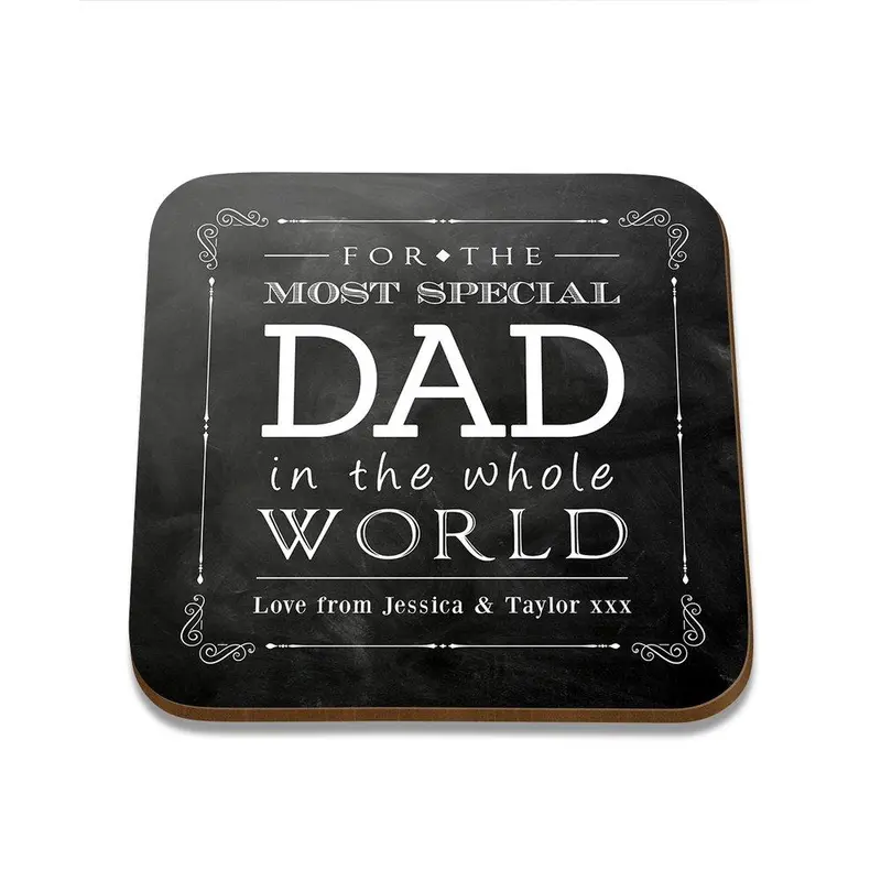 Dad-Themed Square Coaster – Single Piece 1