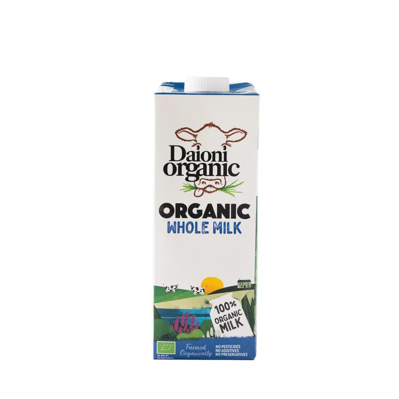 Daioni Organic Whole Milk – 1L Creamy, Grass-Fed Certified Milk 1