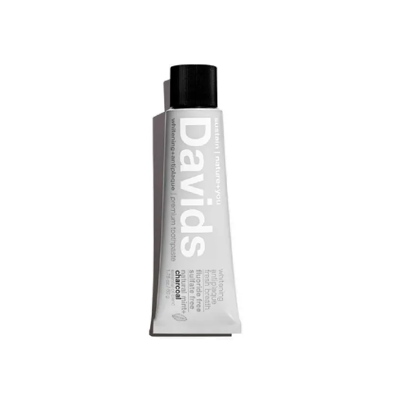David'S Mint & Charcoal Fluoride-Free Whitening Toothpaste – Travel Size, 50G 1