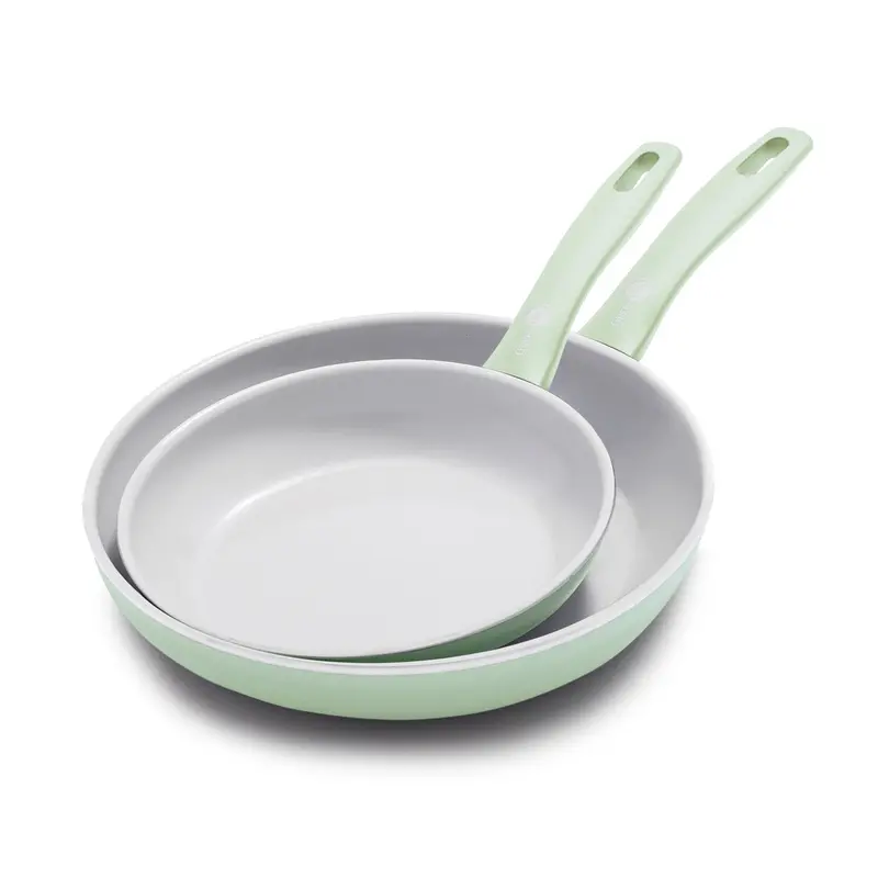 Dover Ceramic Nonstick Frypan Set – 8" & 10", Pastel Green 1
